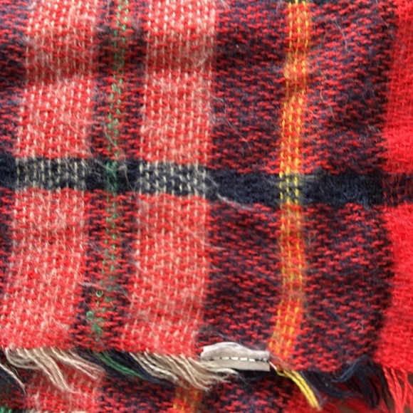 Red Plaid Blanket Scarf Wrap - Picture 5 of 9